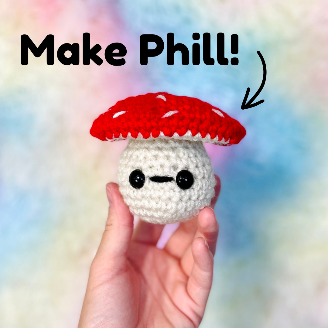 Crochet Kit for Beginner, Complete Crochet Kit 6 Pack Cute Mushrooms  Stuffed Toy