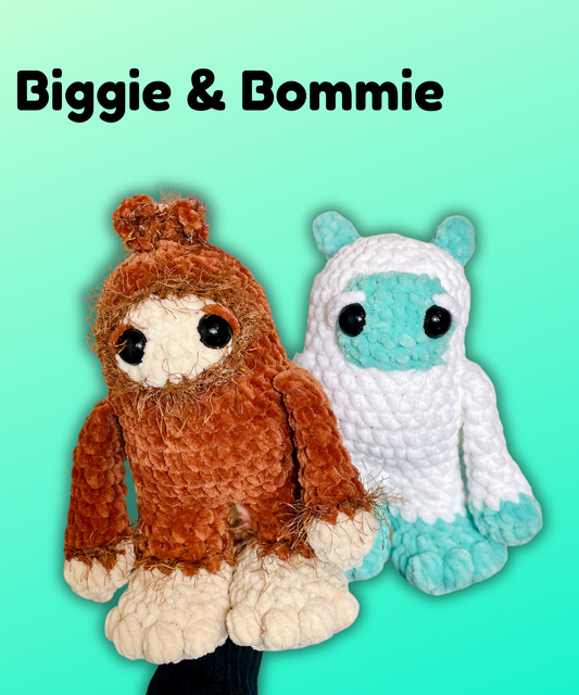 Biggie & Bommie - Yeti and Bigfoot - 1 Pattern, 2 Styles Crochet Pattern Digital File
