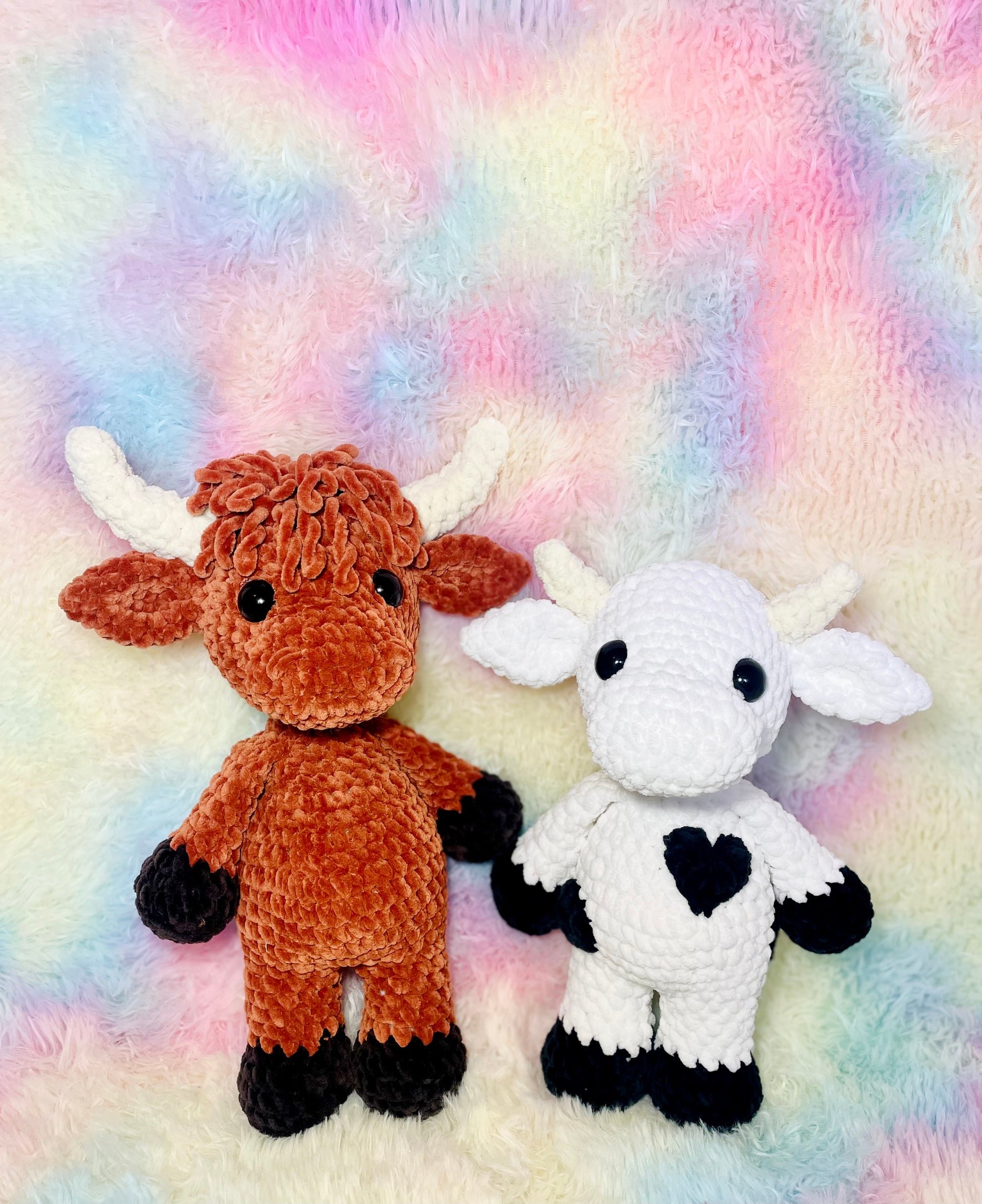 crochet cow and crochet yak