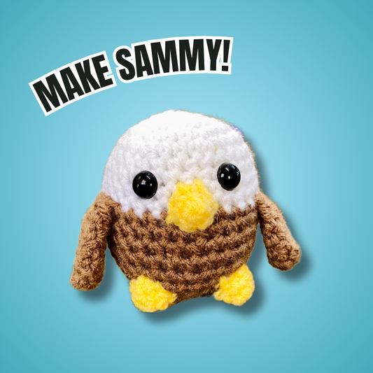 Sammy the Bald Eagle Complete Crochet Kit | Beginner friendly