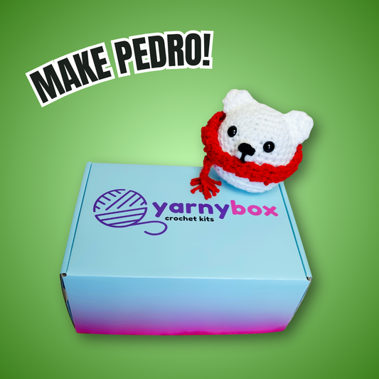 Pedro the Polar Bear Complete Crochet Kit | Beginner friendly