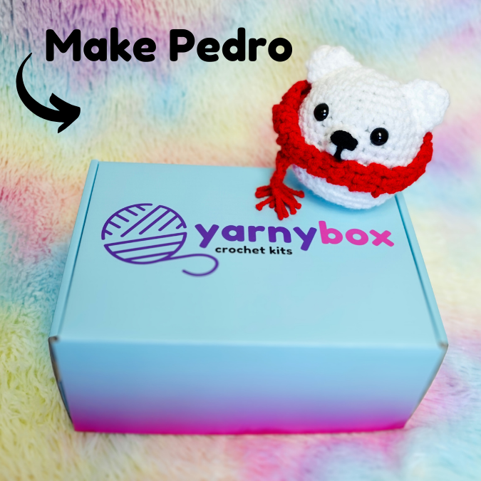 Pedro the Polar Bear Complete Crochet Kit | Beginner friendly