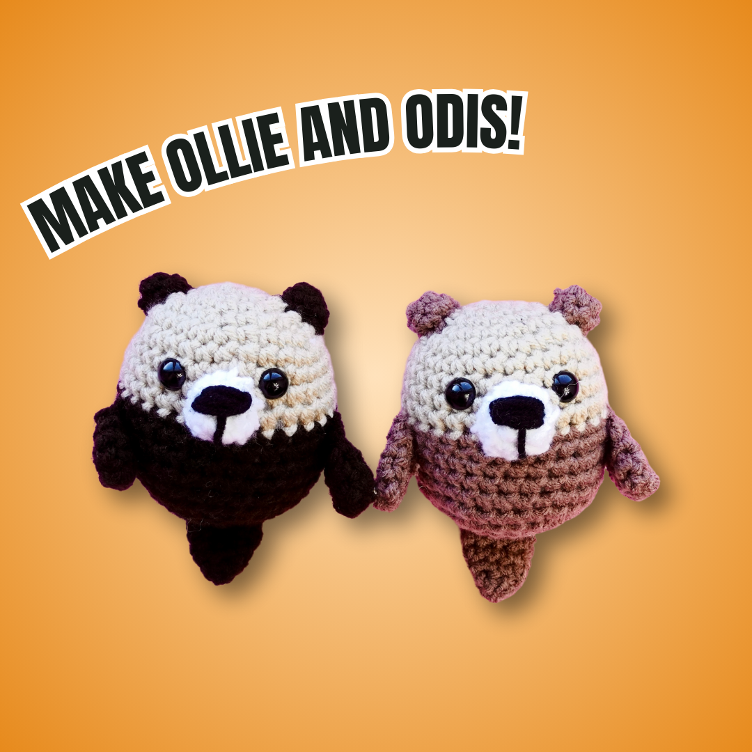 Ollie & Odis the Otters 2-in-1 Complete Crochet Kit | Beginner friendly