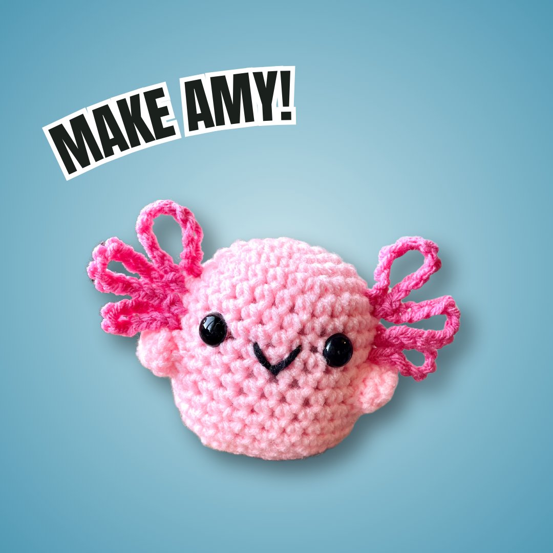 Amy the Axolotl Complete Crochet Kit | Beginner friendly