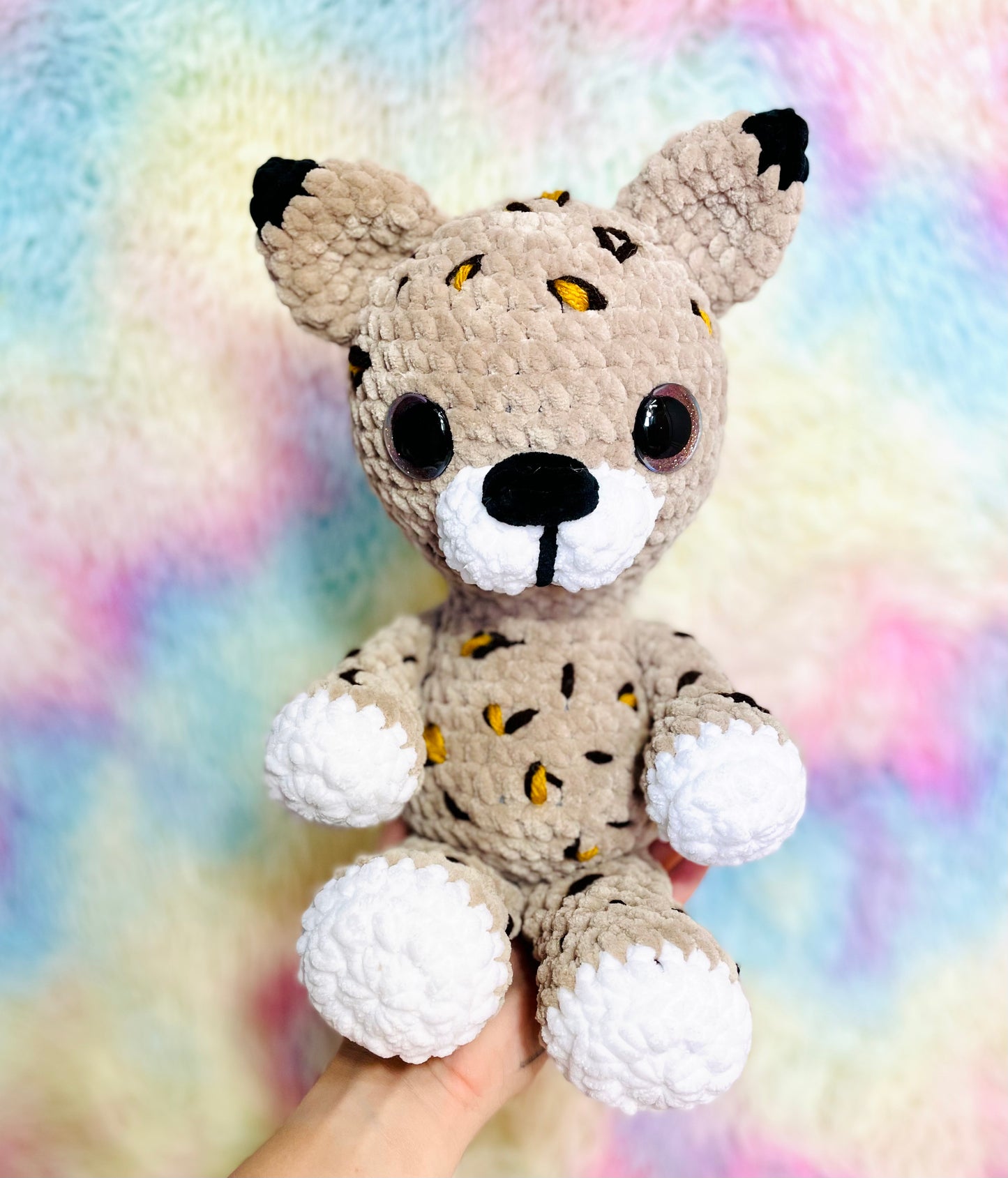 crochet leopard stuffy