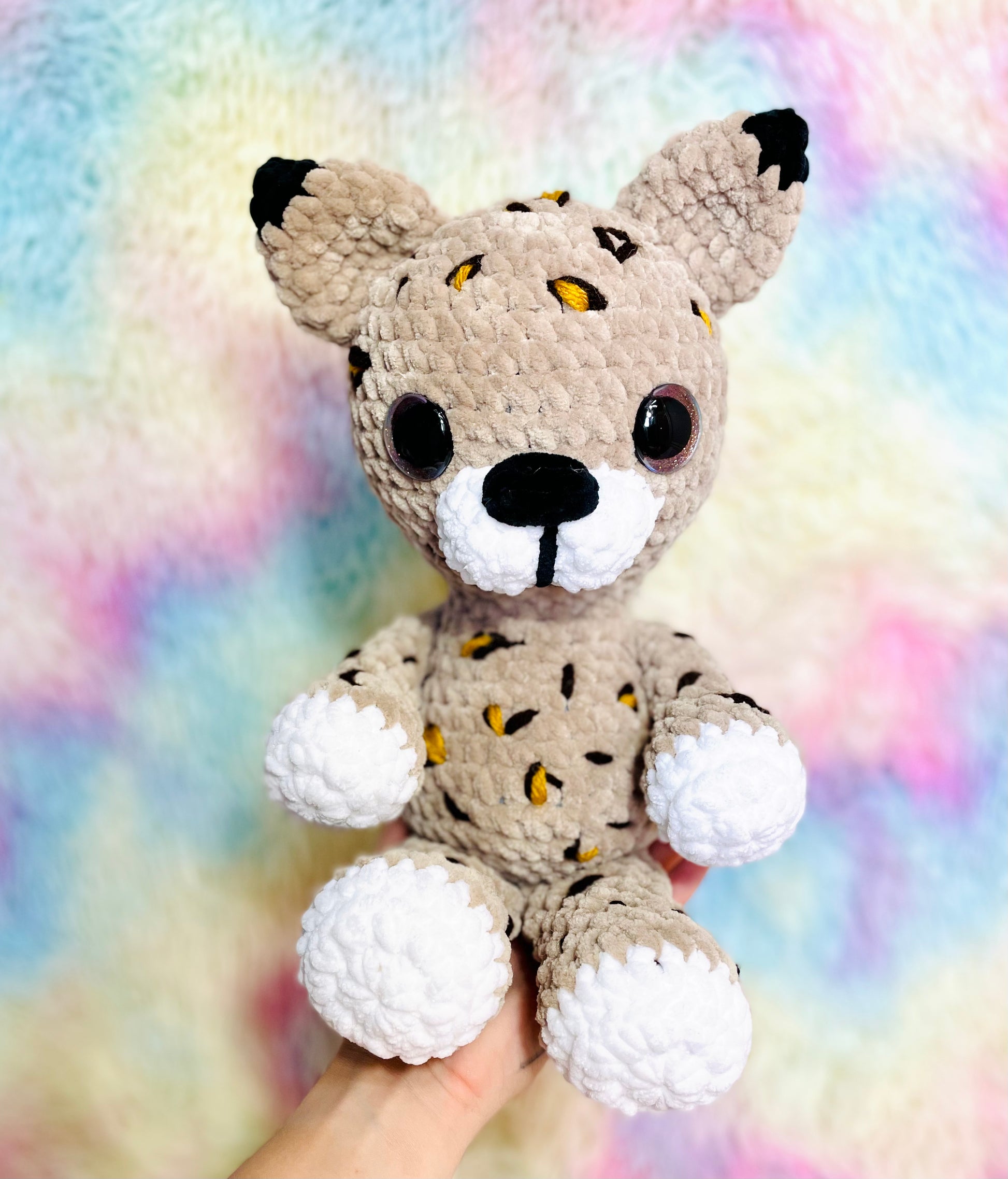 crochet leopard stuffy